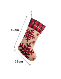 Fashion Christmas Snowflake Christmas Gingham Machine Embroidered Christmas Stockings