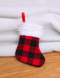 Fashion Red And Black Plaid Socks Trumpet Christmas Plaid Plush Socks
