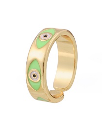 Fashion Green Copper Dripping Eye Ring