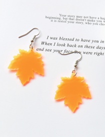 Fashion Yellow Acrylic Maple Leaf Earrings