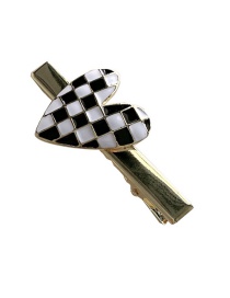 Fashion Black And White-long Duckbill Clip Checkerboard Love Hairpin