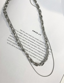 Fashion Necklace (not Separable) Stainless Steel Chain Double Necklace
