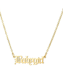 Fashion Gold Color Stainless Steel Letter Necklace