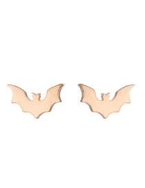 Fashion Rose Halloween Stainless Steel Bat Earrings