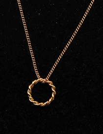Fashion Rose Necklace 40+5cm Titanium Steel Twist Necklace