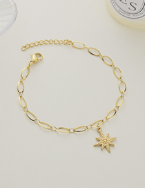 Fashion Gold Color Stainless Steel Eight-pointed Star Bracelet