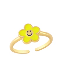 Fashion Yellow Smiley Flower Ring