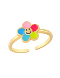 Fashion Color Smiley Flower Ring