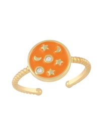 Fashion Orange Xingyue Sun Oil Drop Open Ring
