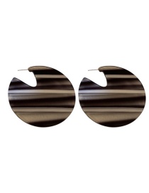Fashion Black And White Stripes Acrylic Striped Geometric Stud Earrings