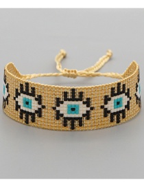 Fashion 1# Rice Beads Beaded Eyes Lips Braided Bracelet