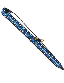 Fashion 4# Letter Rice Beads Beaded Woven Geometric Bracelet
