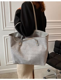 Fashion Grey Large-capacity Houndstooth Shoulder Bag