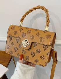 Fashion Brown Twisted Embossed Messenger Bag