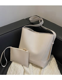 Fashion Off White Pu Large-capacity Picture And Mother Bag