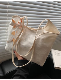 Fashion White Large Capacity Embroidered Shoulder Bag