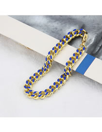 Fashion Blue Chain Titanium Steel Thick Chain Bracelet