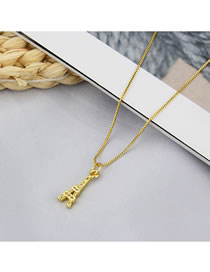 Fashion Gilded Tower Necklace Titanium Steel Cross Tower Tag Necklace
