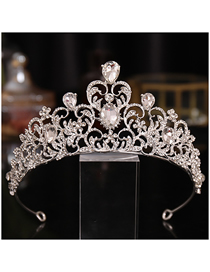 Fashion Silver Alloy Inlaid Rhinestone Geometric Crown