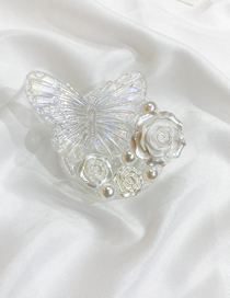 Fashion Colorful Butterfly White Rose Pearl Butterfly Transparent Epoxy Phone Holder