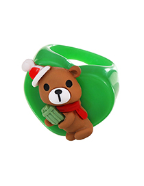 Fashion Little Bear Resin Love Christmas Ring