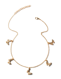 Fashion Gold Gold-plated Butterfly Single-layer Necklace