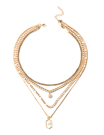 Fashion Gold Alloy Snake Bone Chain Multilayer Necklace