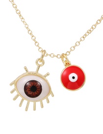 Fashion Red Copper Dripping Eyes Necklace