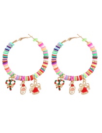 Fashion Color 3 Christmas Alloy Dripping Soft Ceramic Earrings