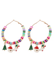 Fashion Color 6 Christmas Alloy Dripping Soft Ceramic Earrings