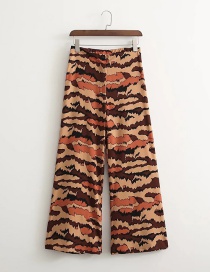 Fashion Brown Printed Flared Pants