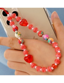 Fashion 3# Rice Beads Striped Beads Beaded Mobile Phone Lanyard