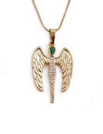 Fashion Gold Gold-plated Copper Angel Wings Necklace