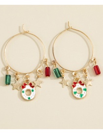 Fashion Gold Christmas Cartoon Ring Five-pointed Star Earrings