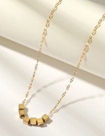Fashion Gold Stainless Steel Square Necklace