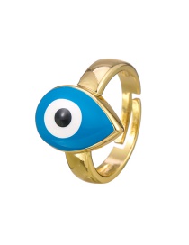 Fashion Blue Copper Drop Oil Drop Eye Ring
