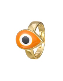 Fashion Orange Copper Drop Oil Drop Eye Ring