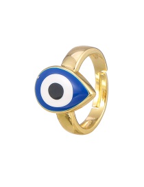Fashion Navy Blue Copper Drop Oil Drop Eye Ring