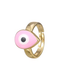 Fashion Pink Copper Drop Oil Drop Eye Ring
