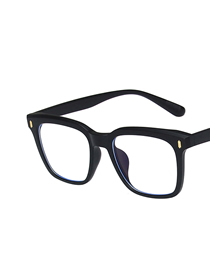 Fashion Sand Black Square Rice Nail Flat Glasses Frame