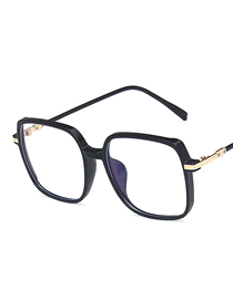 Fashion Bright Black Matte Flat Glasses Frame