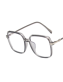 Fashion Transparent Gray Matte Flat Glasses Frame