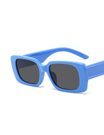 Fashion Blue Frame Gray Piece Square Wide-leg Sunglasses