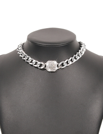 Fashion Silver Alloy Diamond Chain Necklace