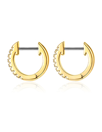 Fashion Gold Stainless Steel Inlaid Zirconium Geometric Earrings