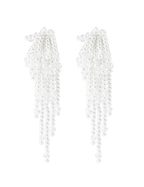 Fashion 55611 Pearl Tassel Stud Earrings