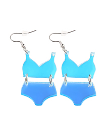 Fashion Blue Acrylic Swimsuit Earrings