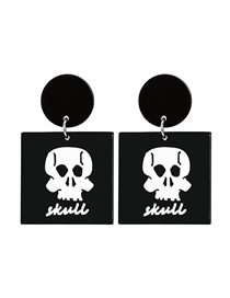 Fashion Black Card Skull Acrylic Plate Ghost Spider Skull Bat Earrings