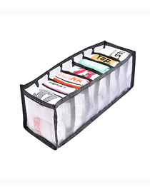 Fashion Gray 7 Grid Multi-compartment Clothing Drawer Storage Box