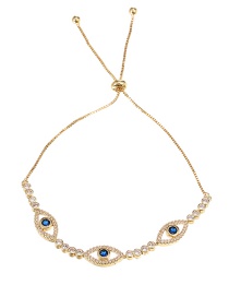 Fashion Royal Blue Copper Inlaid Zirconium Eye Bracelet